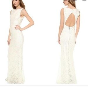 Alice + Olivia Sleveless Sachi White Gown - size 6